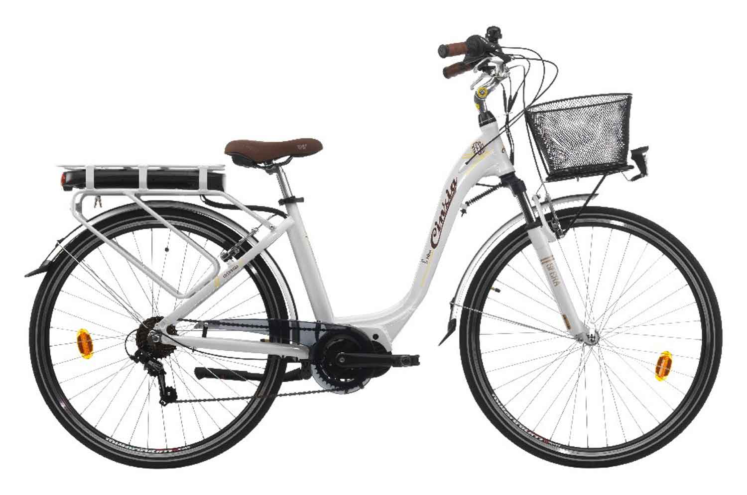 City Bike Elettrica Cinzia Sfera 28 Donna 7V 250W Bianco