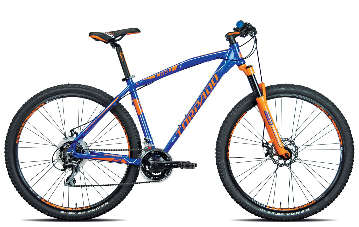 MTB Torpado Icaro 29 Altus 21V Blu Elettrico Arancio