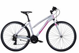 BICI IBDRIDA MONTANA X-CROSS 28 DONNA TY300 21V BIANCO FUCSIA
