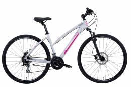 BICI IBRIDA MONTANA X-CROSS 28 DONNA TY-300 3x7V BIANCO FUCSIA