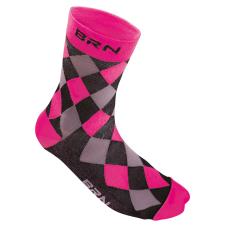 CALZINI BRN A SCACCHI FUCSIA FLUO NERI