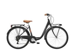 CITY BIKE CICLI ADRIATICA CIGNO 26 DONNA TY300 6V NERO