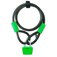 LUCCHETTO ONGUARD NEON BULL CAVO 1200 x 8 mm VERDE FLUO