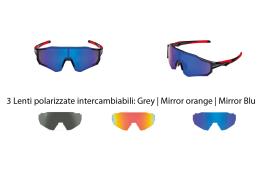 OCCHIALI BRN ZX11 POLARIZZATI NERI ROSSI