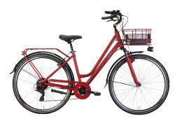 OLMO E-BORGO 28 DONNA SHIMANO TY300 7V ROSSO RUBINO