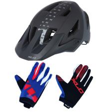 SET CASCO BH-C31 NERO GUANTI XLC INTERI MTB BLU