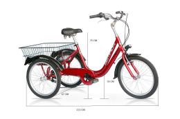 TRICICLO SPEEDCROSS TRE RUOTE 24 SHIMANO TY300 6V ROSSO